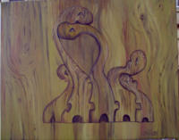 Acryl auf Leinwand – gemaltes Holz (ca. 50x40cm) [Versteigert für einen Sozialratgeber]