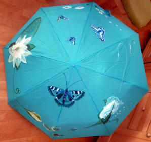Regenschirm mit Acryl bemalt - funktionsfähig